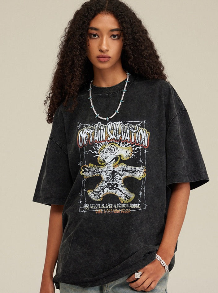 Trendy Printed Half-Sleeved Men's T-Shirt