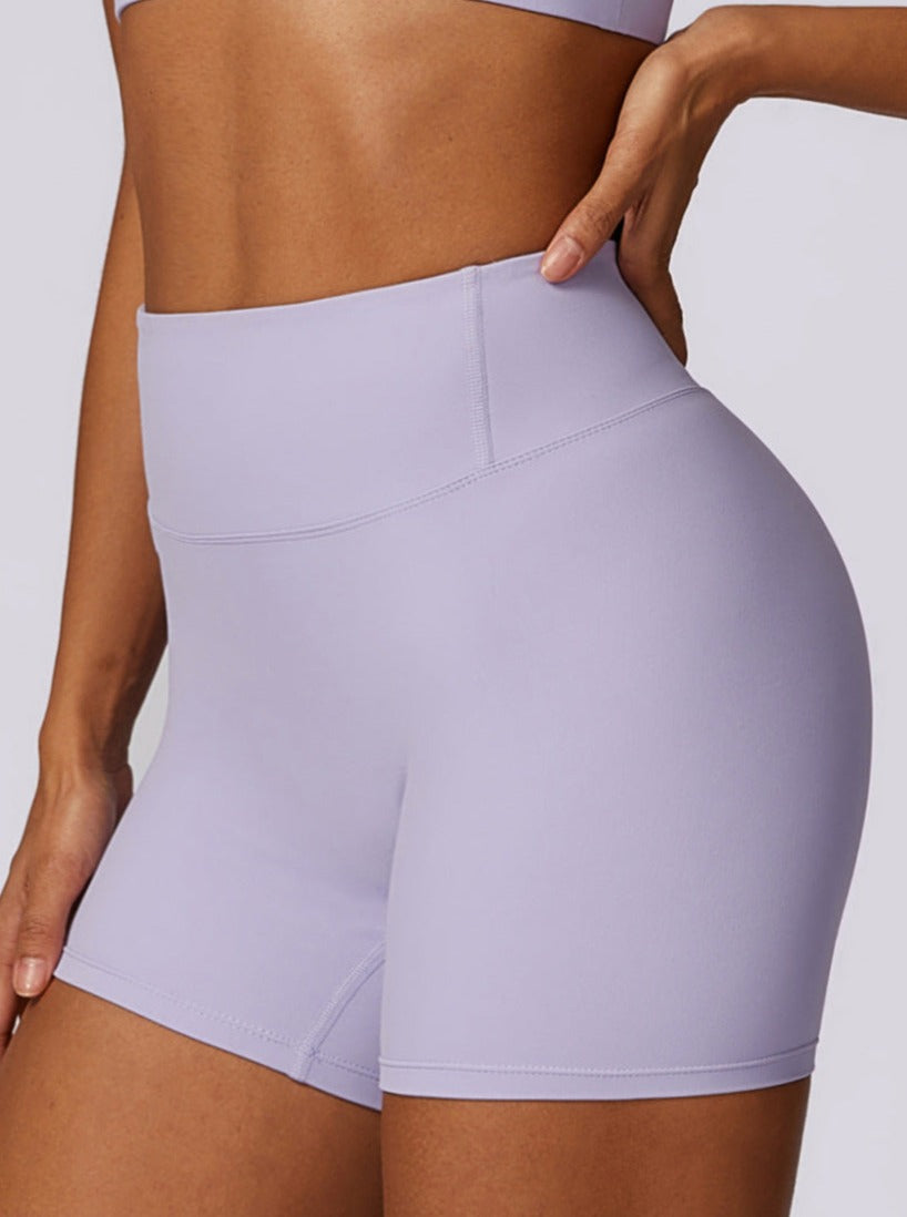 Purple Plain Seamless Fitness Shorts
