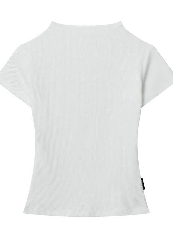 Slim Fit Round Neck Short-Sleeved Sexy Top