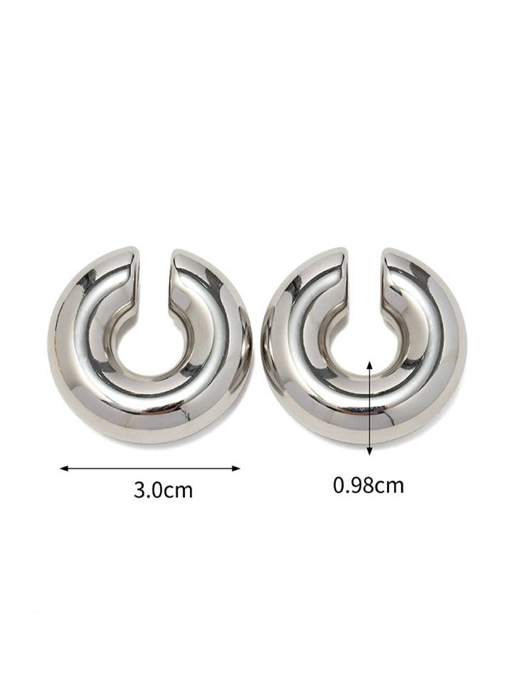 Stainless Steel Cylindrical Hollow Tube Earring Clips