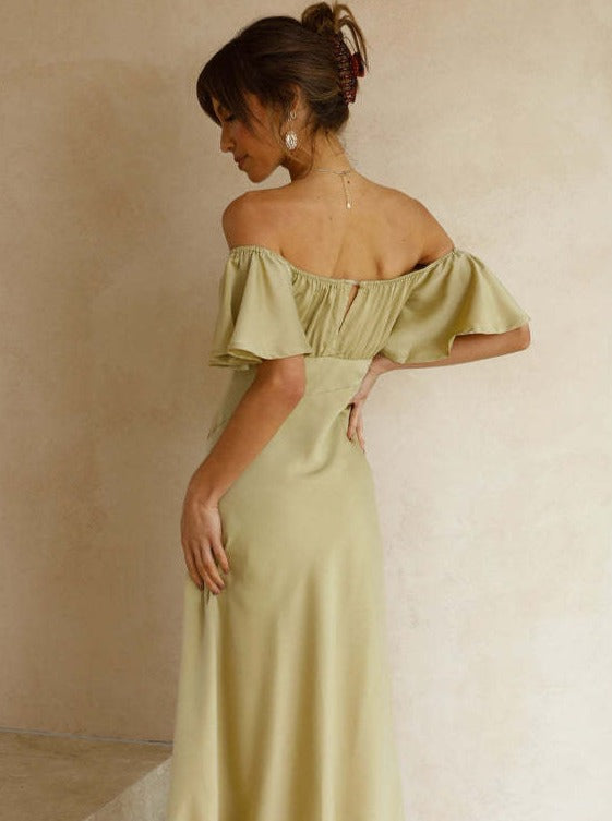 Elegant V-Neck Short Sleeve Midi Dress