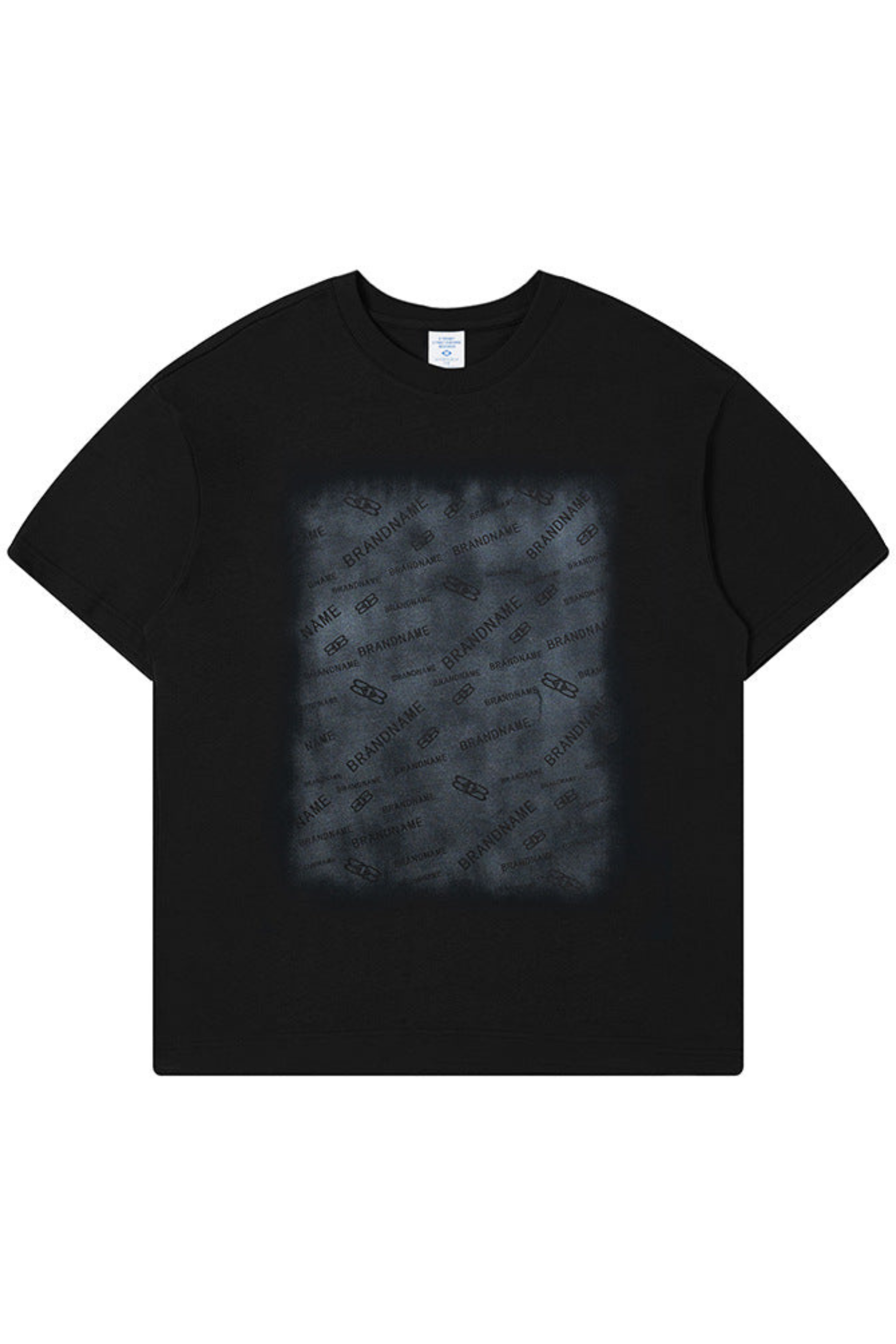 Loose Black Faded Print T-Shirt