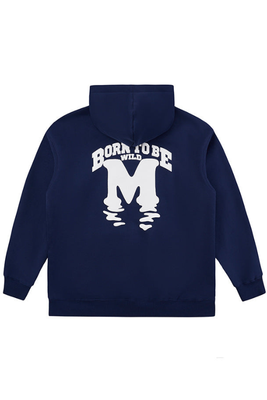 Letter Printed Loose Hooded Sweatshirt