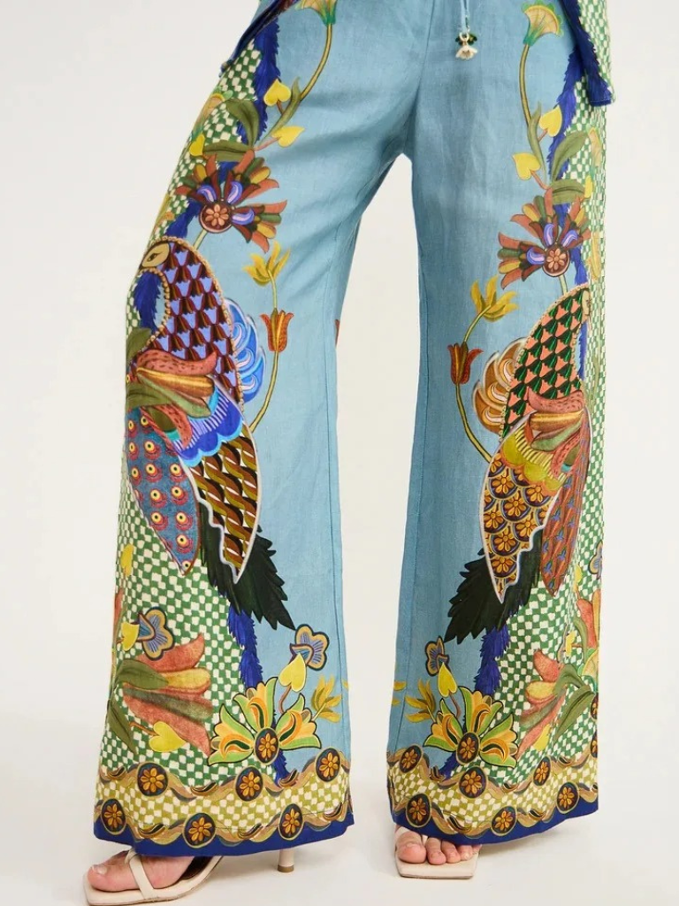 Graphic Printed Two Piece Phoenix Top and Pants Set