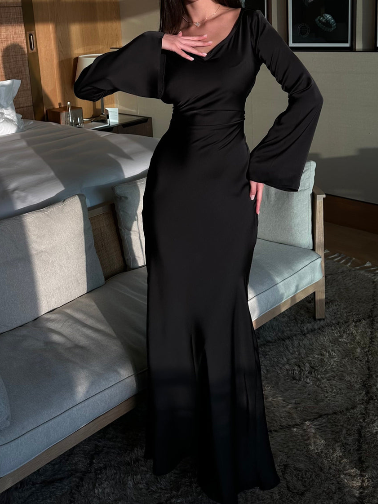 Elegant Long Sleeve Bodycon Maxi Dress