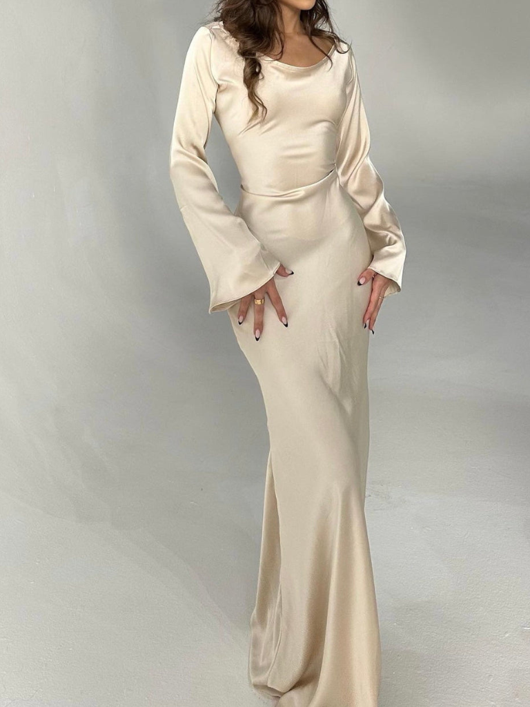 Elegant Long Sleeve Bodycon Maxi Dress