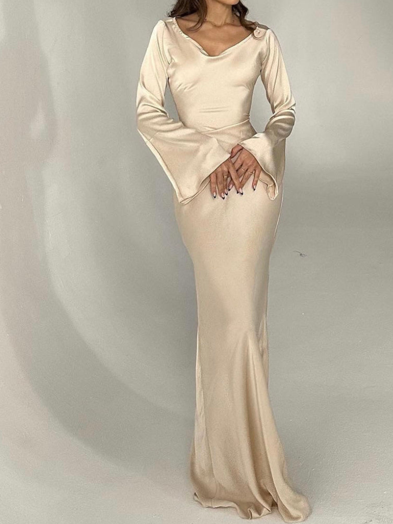 Elegant Long Sleeve Bodycon Maxi Dress