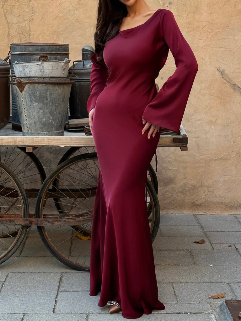 Elegant Long Sleeve Bodycon Maxi Dress