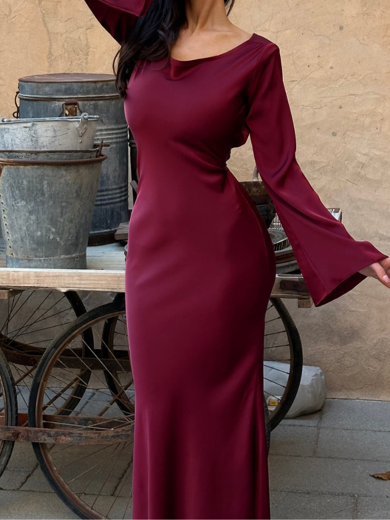 Elegant Long Sleeve Bodycon Maxi Dress