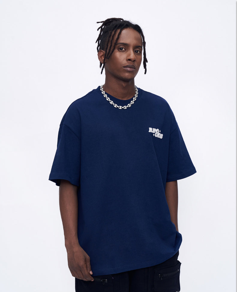 Loose Plain Simple Logo Printed T-Shirt