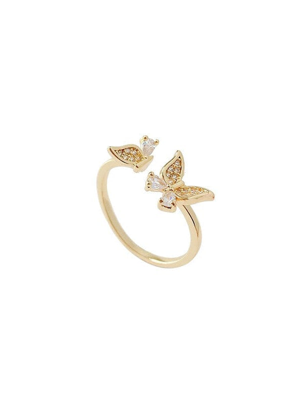 Butterfly zircon ring