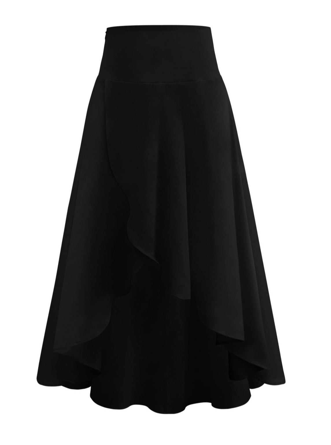 Casual Elastic Asymmetrical Midi Skirt