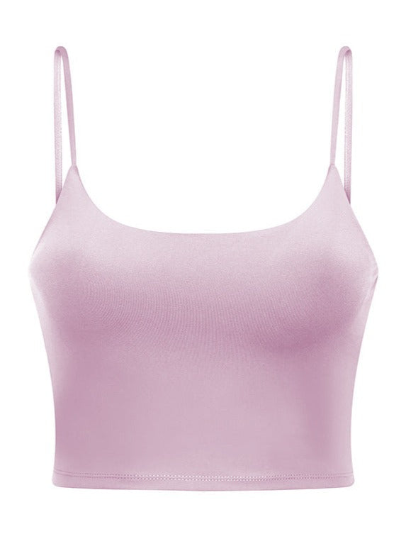 Dark Pink Sleeveless Sport Yoga Crop Top