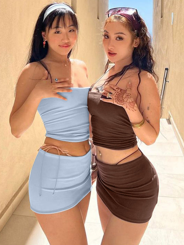 2 Piece Matching Tube and Skirt Summer Wear Set