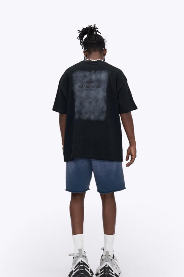 Loose Black Faded Print T-Shirt