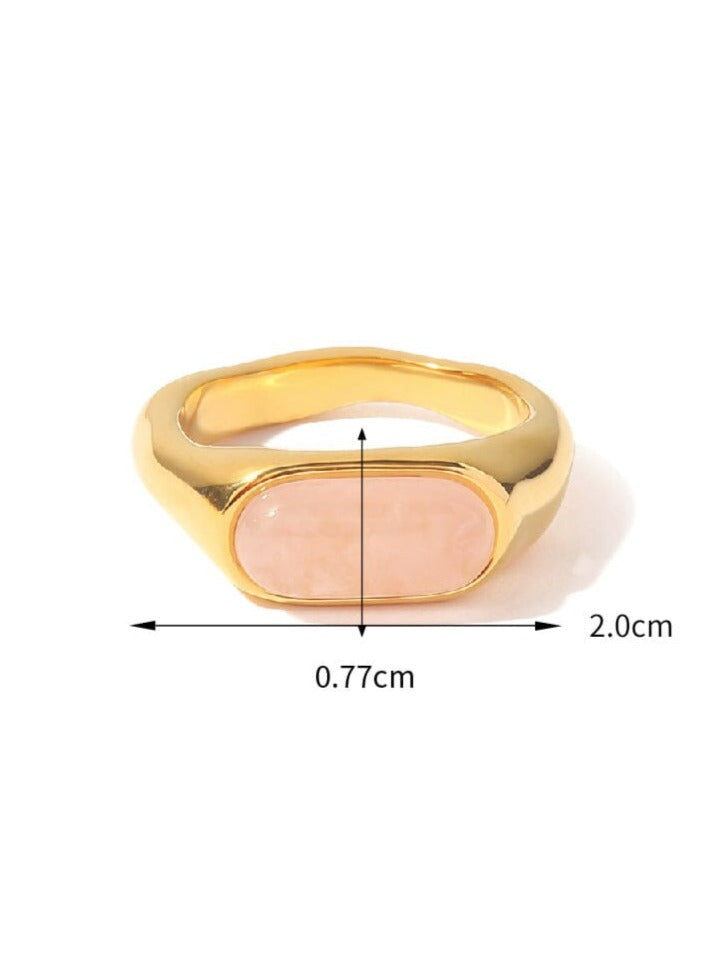 Stainless Steel Inlaid Natural Stone Ring PinchBox 