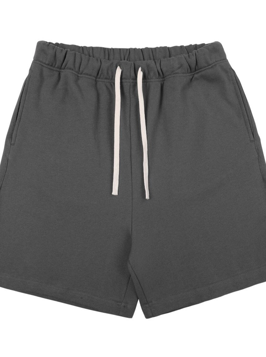 Elastic Waist Cotton Shorts PinchBox Dark Grey S 
