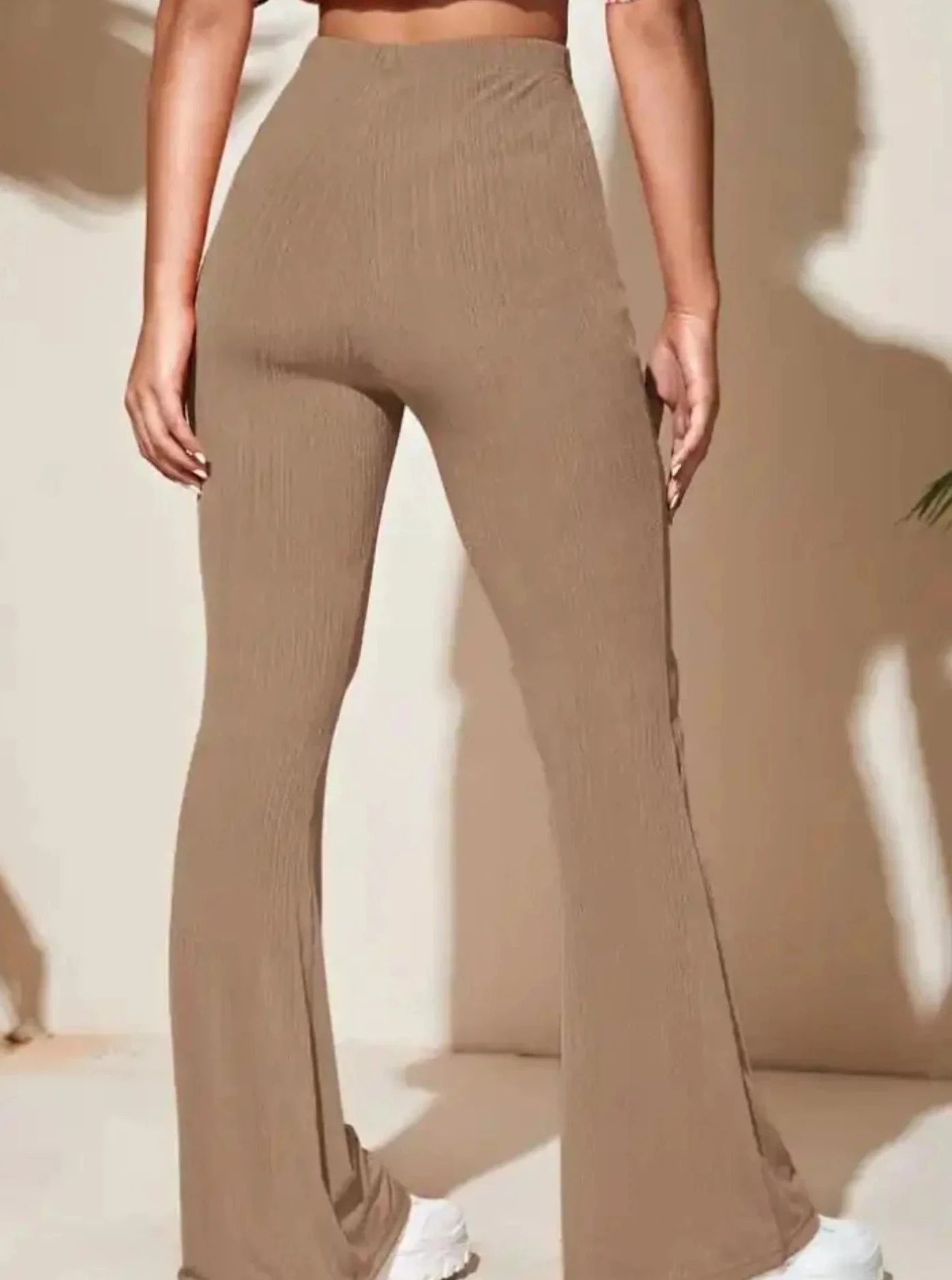 Brown Flare Leg Stretchable Pants