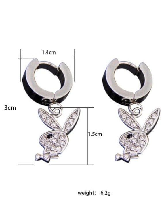 Y2K Rhinestone Rabbit Earrings Earrings Pinchbox 